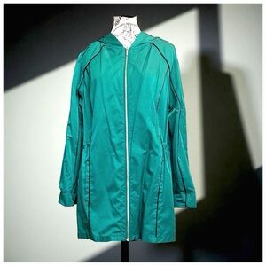 Zenergy by Chico's Dark Kelly Green Hooded
Anorak Jacket | Size 2